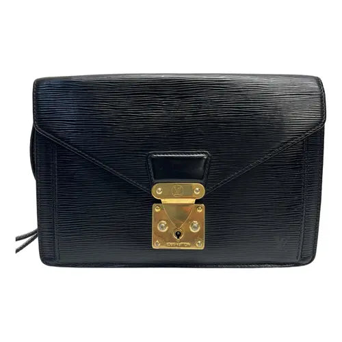 LOUIS VUITTON Epi Series Dragonne Pouch Bag Black M52612 LV Auth 160670