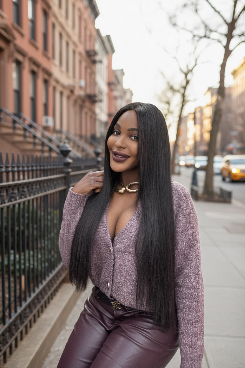 Naturhaar-Perücke – Closure 5x5 – Länge 70 cm – Gewicht ca. 350 g