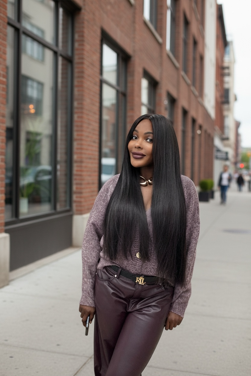 Naturhaar-Perücke – Closure 5x5 – Länge 70 cm – Gewicht ca. 350 g