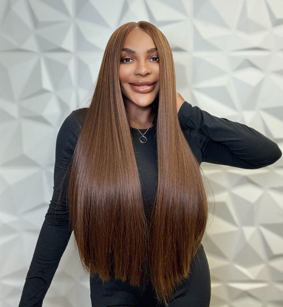 Echthaar Perücke Hell Braun