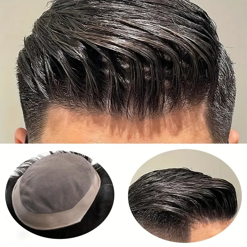 Royal Feines Mono, PU Umrandung und doppelter Lace Front – Komfortables Haarsystem für Männern und